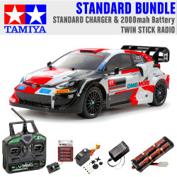 Tamiya RC 58716 Toyota Yaris Rally 1 Hybrid  TT-02 RC Car Standard Stick Bundle