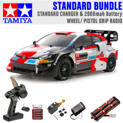 Tamiya RC 58716 Toyota Yaris Rally 1 Hybrid  TT-02 RC Car Standard Wheel Bundle