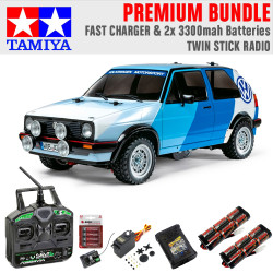 Tamiya RC 58714 Golf MK2 GTI 16 Rally MF-01X RC Car Premium Stick Bundle