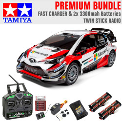 TAMIYA RC 58659 Toyota Yaris Gazoo Racing WRC TT-02 1:10 Premium Stick Bundle