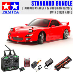 TAMIYA RC 58648 Mazda RX-7 Drift Spec (TT02D) 1:10 Car Standard Stick Bundle