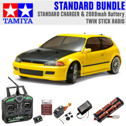 TAMIYA RC 58637 Honda Civic SiR Drift TT-02D 1:10 Car Standard Stick Bundle