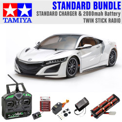 TAMIYA RC 58634 Honda NSX 2016 (TT-02) 1:10 Car Standard Stick Bundle
