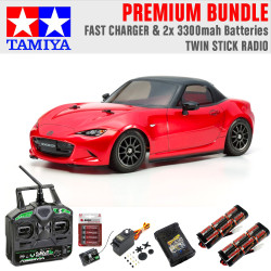 TAMIYA RC 58624 Mazda MX-5 M-05 1:10 Car Premium Stick Bundle