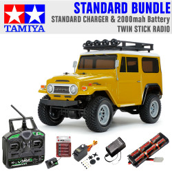Tamiya RC 47490 Toyota Land Cruiser Yellow CC-02 1:10 RC Standard Stick Bundle