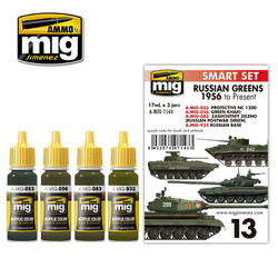 Ammo by MIG Russian Greens 1956 To Present Paint Set For Model Kits MIG 7143