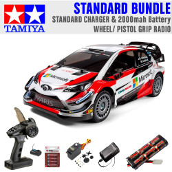 TAMIYA RC 58659 Toyota Yaris Gazoo Racing TT-02 1:10 Standard Wheel Radio Bundle