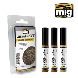 Ammo by MIG Ground Colours Oilbrusher Set For Model Kits MIG 7503