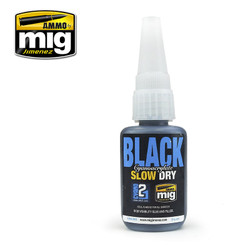 Ammo by MIG Black Slow Cure Cyano For Model Kits MIG 8034