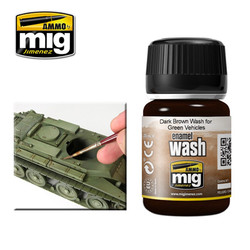 Ammo by MIG Dark Brown Wash For Green Vehicles For Model Kits MIG 1005