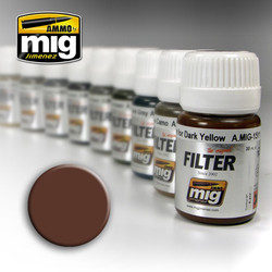 Ammo by MIG Brown For White Filter For Model Kits MIG 1500