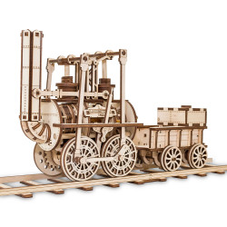 Eco Wood Art - Locomotive Stephenson's Rocket Mechanical Wooden Model Kit No Glue Required