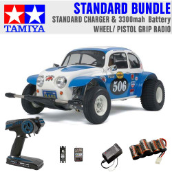 TAMIYA RC 58452 Sand Scorcher Off Road Buggy 1:10 Standard Wheel Radio Bundle