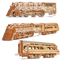 Wood Trick Atlantic Express Locomotive Train Wooden Model Kit WDTK029