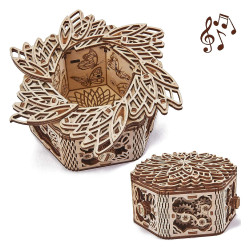 Wood Trick Mystery Flower Jewellery Box Wooden Model Kit WDTK045