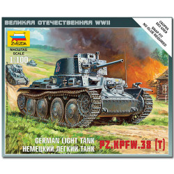 ZVEZDA 6130 German 38t Tank Snap Kit Military Model Kit 1:100