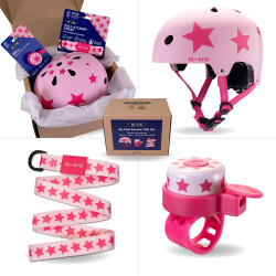 Micro My First Scooter Gift Set - Pink Star - Helmet, Bell & Strap