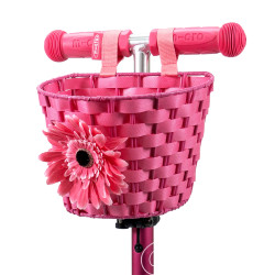 Micro Pink Eco Flower Basket for Scooters or Bikes
