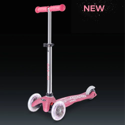 Glitter Pink Mini Micro Deluxe Scooter with LED Light-Up Wheels Age 2-5 MMD208