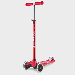 Red Maxi Deluxe Micro Scooter with LED Light-Up Wheels Age 5-12 MMD068