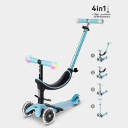 Blue Mini Micro 2 Grow 4-in-1 Scooter with LED Light-Up Wheels Age 1-6 MMD358