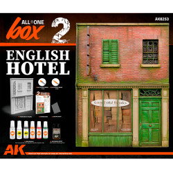 AK Interactive 8253 English Hotel Diorama Facade All-in-one Model Kit Paint Set