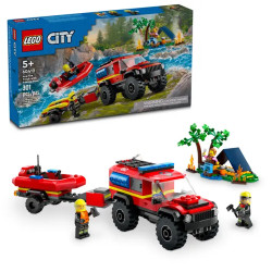 LEGO City 60412 4x4 Fire Truck with Rescue Boat Age 5+ 301pcs
