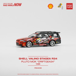 Pop Race 640038 Shell Valino Stagea R34 Pluto Mok DRIFTGEA34 1:64 Diecast Model