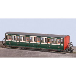 PECO GLT OO9 - FR Long "Bowsider" Bogie Coach - Early Preservation Green 19