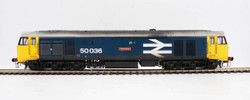 Heljan HN4030 Class 50 036 'Victorious' BR Large Logo Blue Weathered O Gauge Diesel Loco