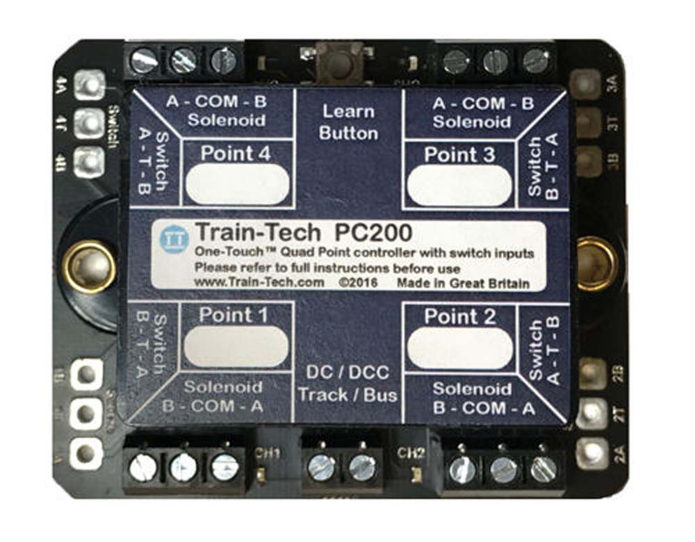 Train Tech DCC Point Controller Quad with Route Store/Switching N/HO