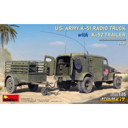 Miniart 35418 US Army K-51 Radio Truck w/K-52 Trailer w/Interior 1:35 Model Kit