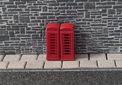 Kestrel GMKD77 Telephone Boxes 2pcs (Pre-Built) N Gauge