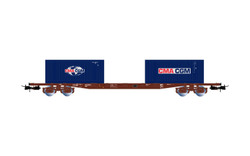 Rivarossi HR6502  D-ERR Sgss 4 Axle Flat Wagon w/20' CMA CGM Container Load HO