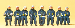 Preiser 10483 Seated Fire Crew (8) Exclusive Figure Set HO