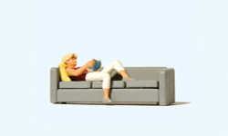 Preiser 28179  Woman Reading on Sofa Figure HO