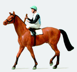 Preiser 29080 Jockey on Racehorse Figure HO