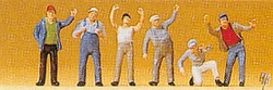 Preiser 75009 Workers (6) Figure Set TT Scale