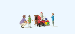 Preiser 10763 Father Christmas w/Mother & Kids (4) Exclusive Figure Set HO