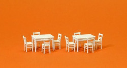 Preiser 17217 White Tables (2) and Chairs (8) Kit HO