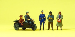 Preiser 10565 Zundapp w/Sidecar and Passers By (3) Exclusive Figure Set HO