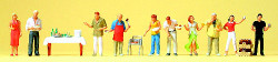 Preiser 10553 At the Barbeque Scene (10) Exclusive Figure Set HO