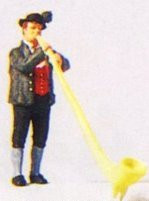 Preiser 29034 Alpine Horn Blower Figure HO