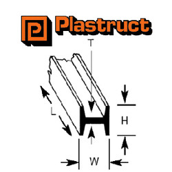 Plastruct 90065 (H-8P) H Section 6.4mm 5pc