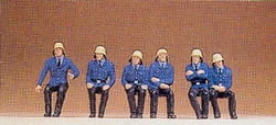 Preiser 14207 Seated Firemen (6) Standard Figure Set HO