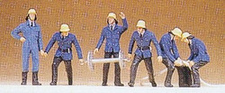 Preiser 14204 Firemen (6) Standard Figure Set HO