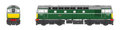 Heljan 3376  Class 33/2 D6591 BR Green Small Yellow Panels OO Gauge
