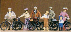 Preiser 12129 Standing Cyclists 1900 (7) Exclusive Figure Set HO