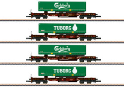 Marklin MN82290  AAE KLV Carlsberg/Tuborg Container Wagon Set (4) VI Z Scale