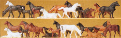 Preiser 14407 Horses (26) Standard Figure Set HO